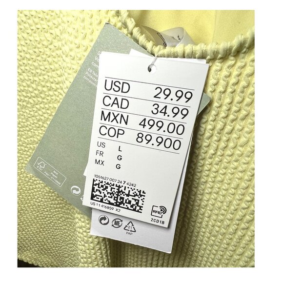 Yellow H&M One-Piece Scoop Neck Bathing Suit | Size Large - Picture 6 of 10